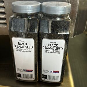 Whole black sesame seeds new in containers 18oz each